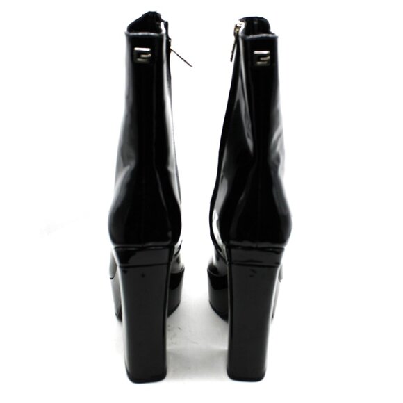 GUESS Womens Black 1-1/2 Platform Cushioned Logo Byra Square Toe Block Heel Zip- - Picture 8 of 8